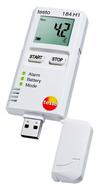 testo 184 H1 Nakliye için USB tip Bağıl Nem ve Sıcaklık Kaydedici