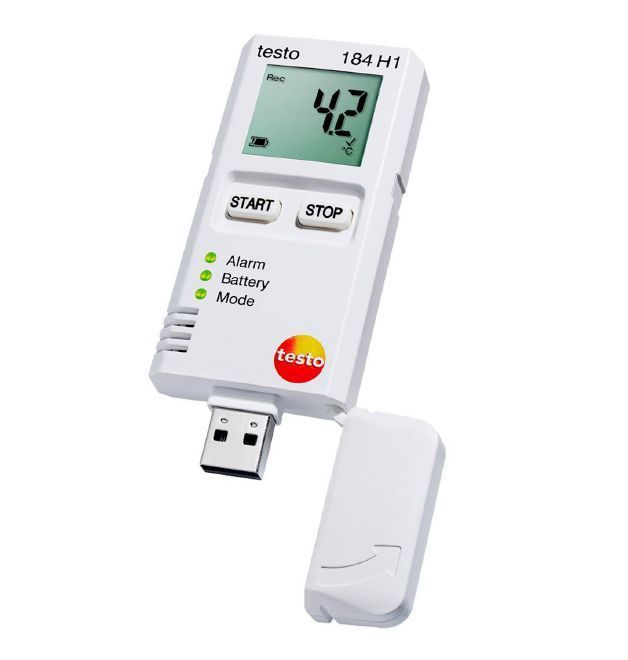 testo 184 H1 Nakliye izleme amaçlı, USB tip sıcaklık bağıl nem kaydedici, datalogger