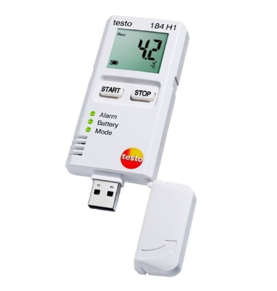 testo 184 H1 Nakliye izleme amaçlı, USB tip sıcaklık bağıl nem kaydedici, datalogger