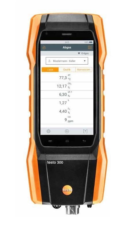 testo 300 (O2, 4000ppm CO) Baca gazı ölçüm ve analiz cihazı