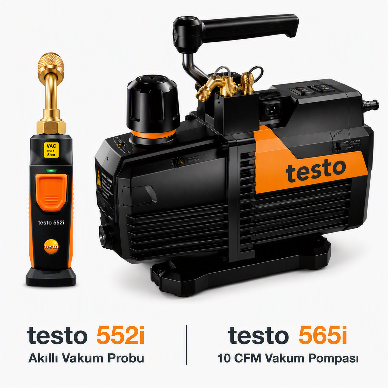 testo 565i 10 CFM akıllı vakum pompası seti | testo 552i ile