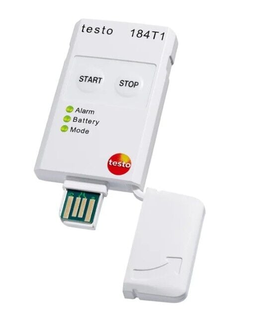 Testo 184 T1 Nakliye Araçları İçin Tek Kullanımlık Isı Kayıt Cihazı Datalogger